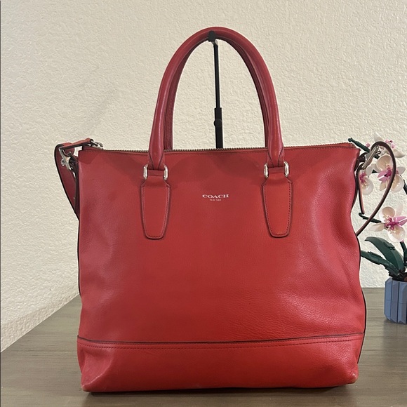 Coach Legacy Leather Rory NS Satchel Red 19892 - Picture 1 of 12